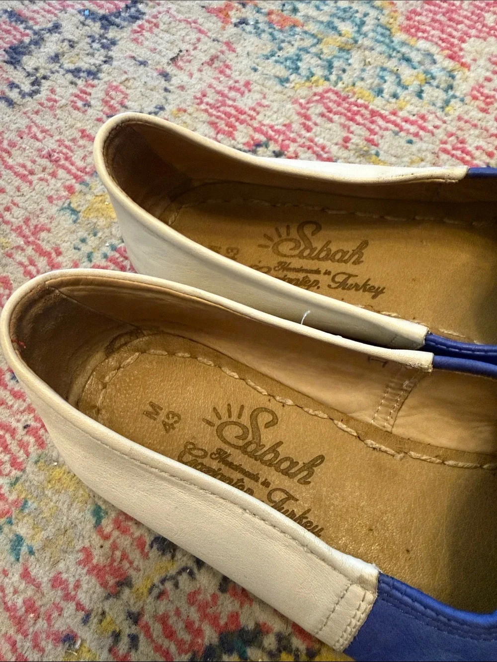 Sabah men’s Blue and White Slip-On Men's Shoes 43